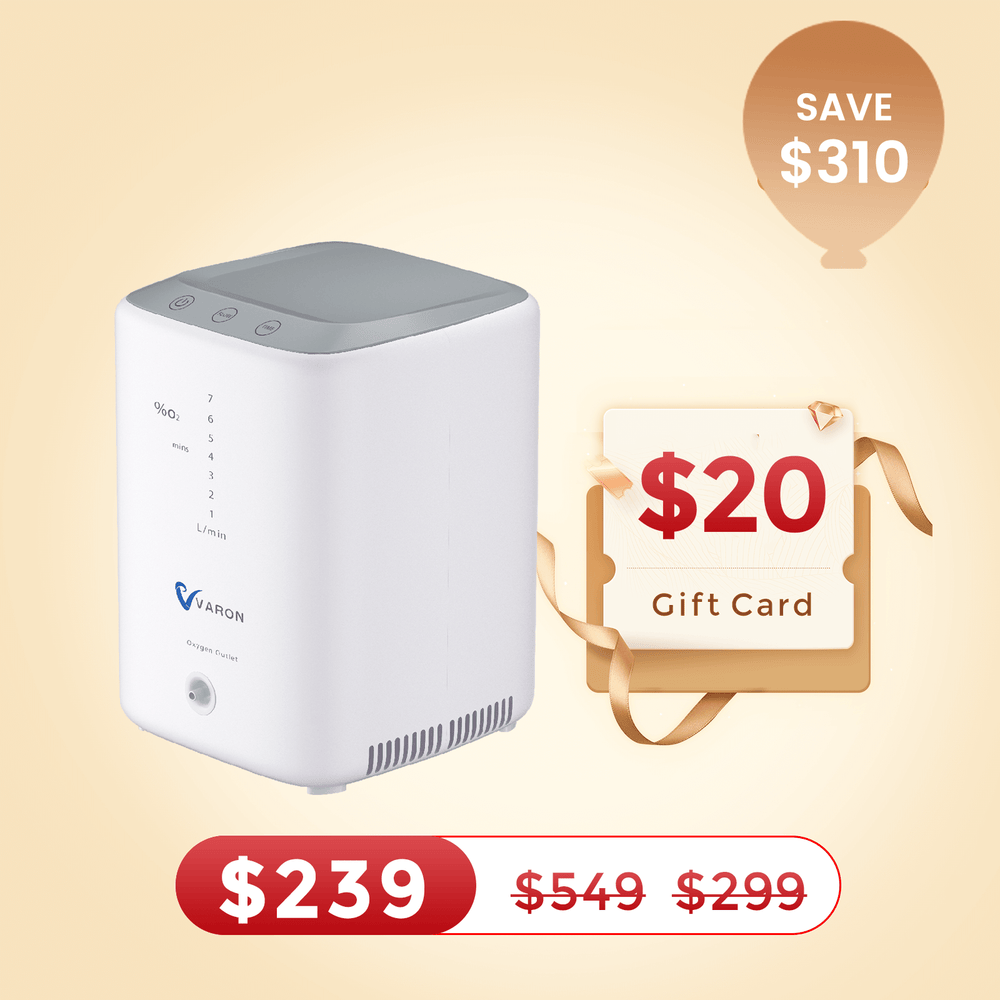 Continuous Flow Oxygen Concentrator Machine Varon Home Oxygen Concentrator 1-7L/min Lightweight and Quiet NT-04 to move around the house Easily