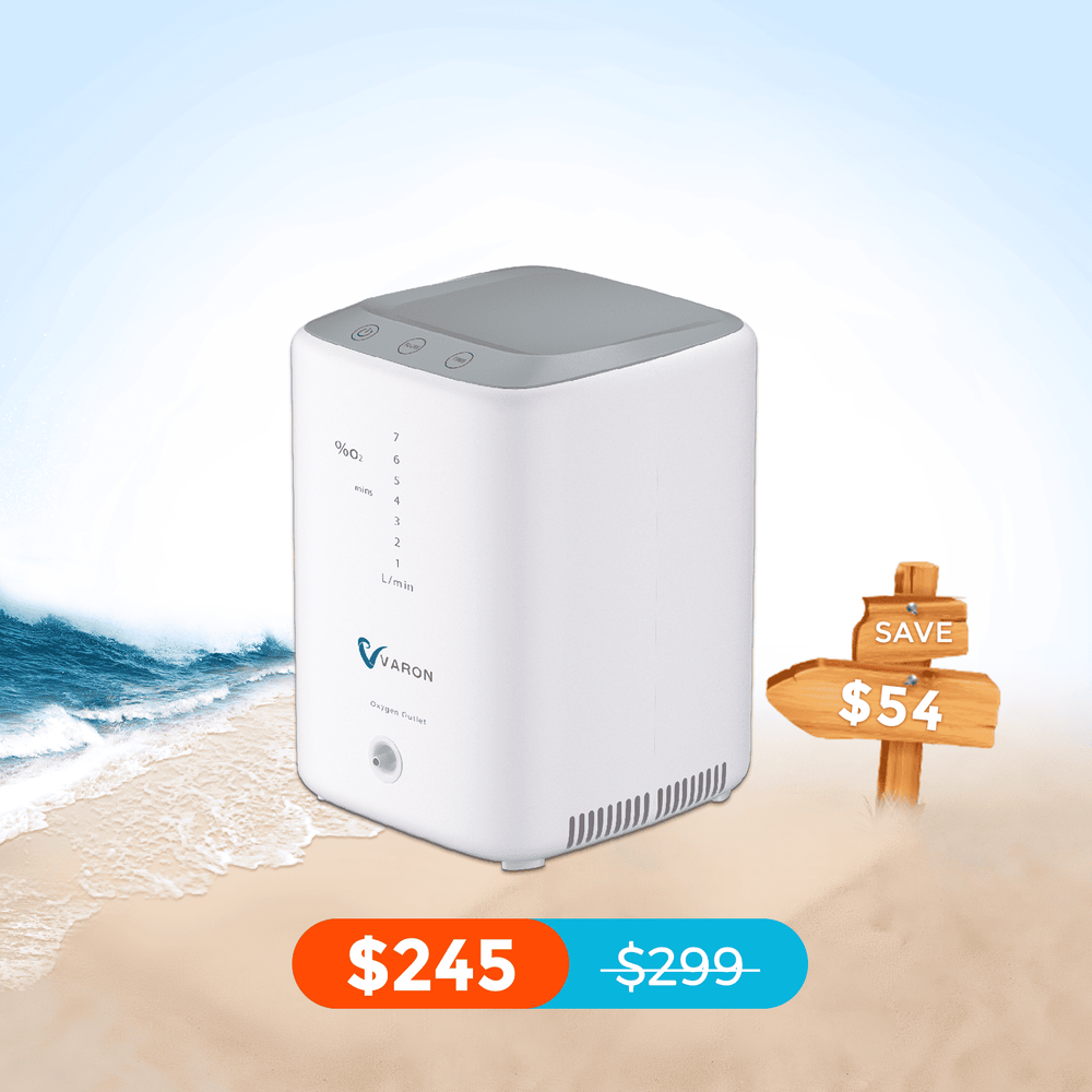 Continuous Flow Oxygen Concentrator Machine Varon Home Oxygen Concentrator 1-7L/min Lightweight and Quiet NT-04 to move around the house Easily