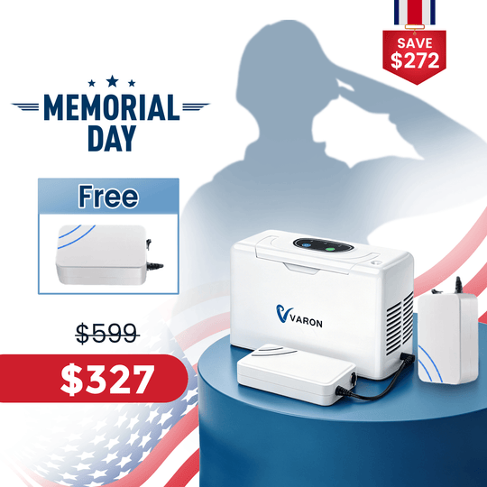 VARON Portable Oxygen Concentrator NT-05+One 8 Cell Battery