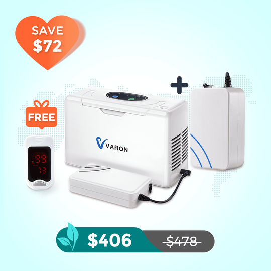 VARON Portable Oxygen Concentrator NT-05+One 8 Cell Battery