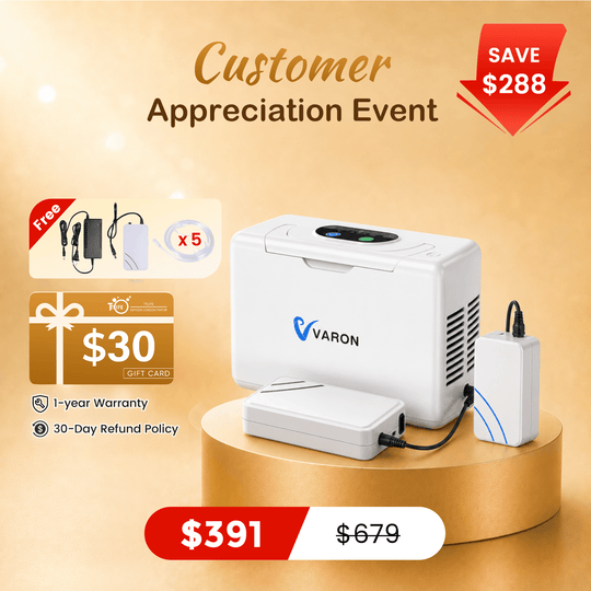 VARON Portable Oxygen Concentrator NT-05+One 8 Cell Battery