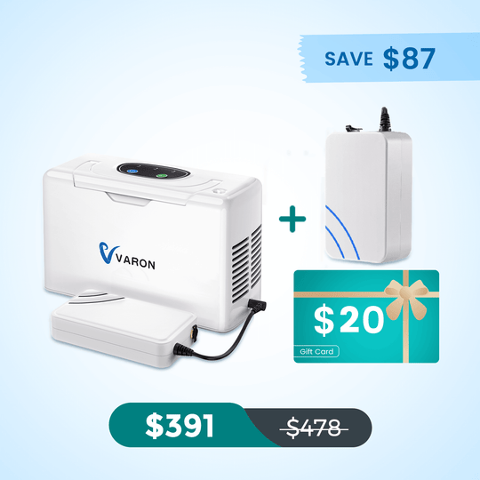 VARON Portable Oxygen Concentrator NT-05+One 8 Cell Battery