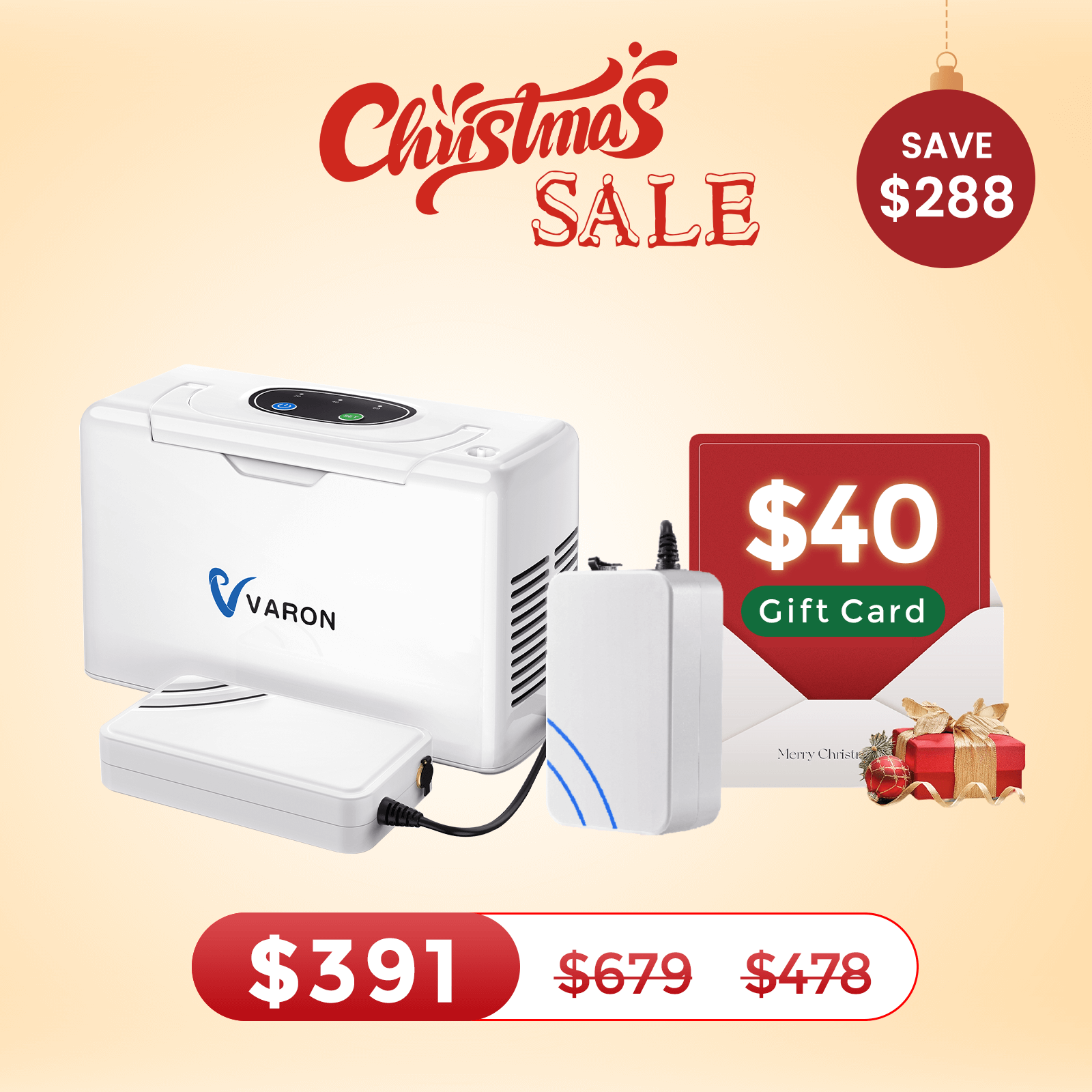 VARON Portable Oxygen Concentrator NT-05+One 8 Cell Battery