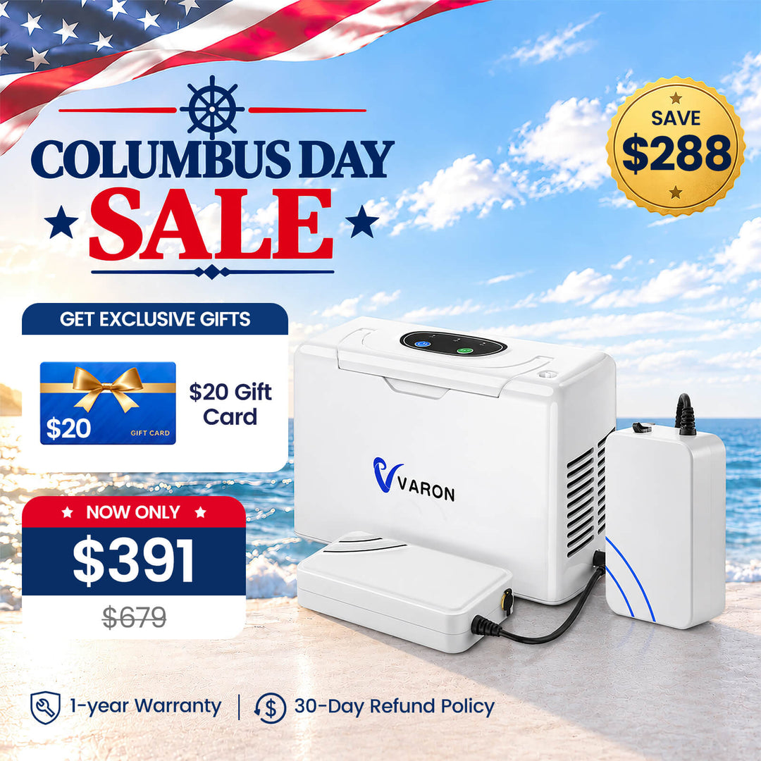 VARON Portable Oxygen Concentrator NT-05+One 8 Cell Battery