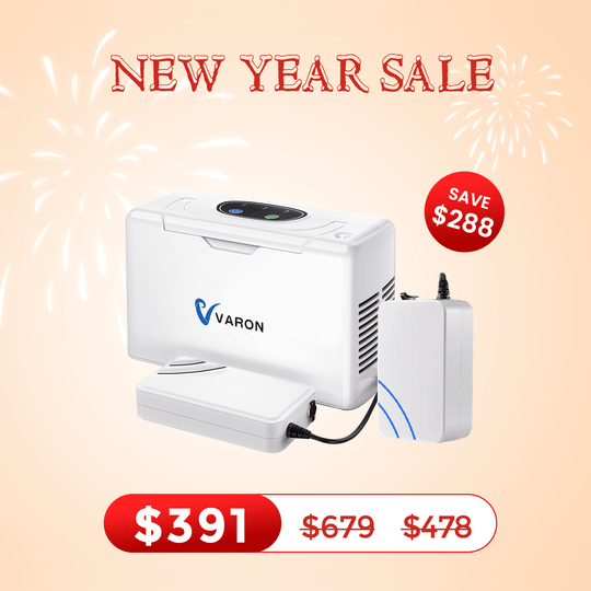 VARON Portable Oxygen Concentrator NT-05+One 8 Cell Battery