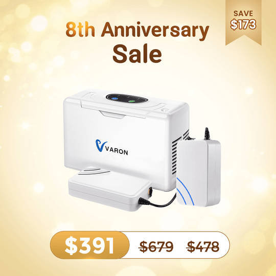 VARON Portable Oxygen Concentrator NT-05+One 8 Cell Battery