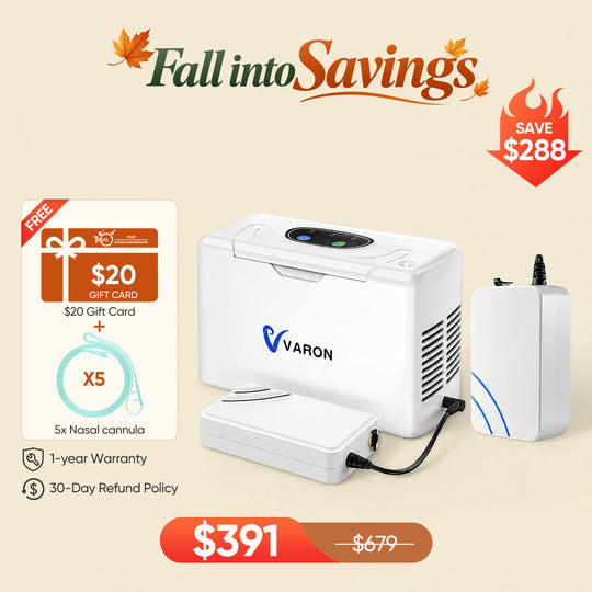 VARON Portable Oxygen Concentrator NT-05+One 8 Cell Battery
