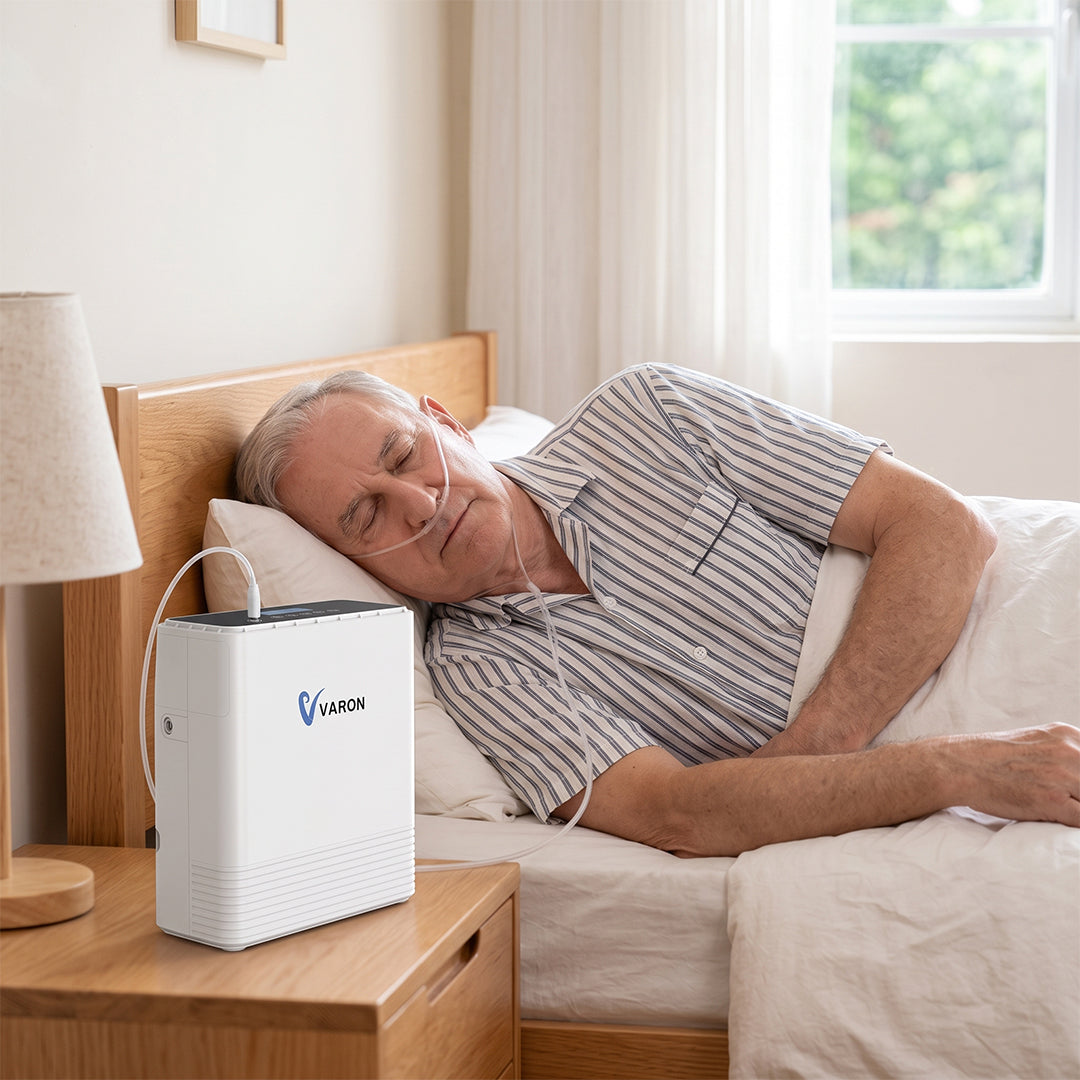 VARON Portable Oxygen Concentrator 1-6L/min NT-06+One Battery Bundle