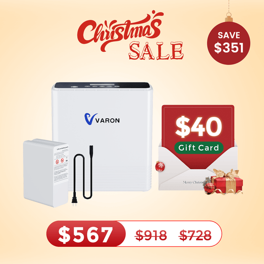 VARON Portable Oxygen Concentrator 1-6L/min NT-06+One Battery Bundle