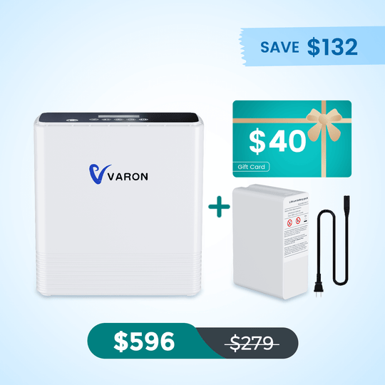 VARON Portable Oxygen Concentrator 1-6L/min NT-06+One Battery Bundle