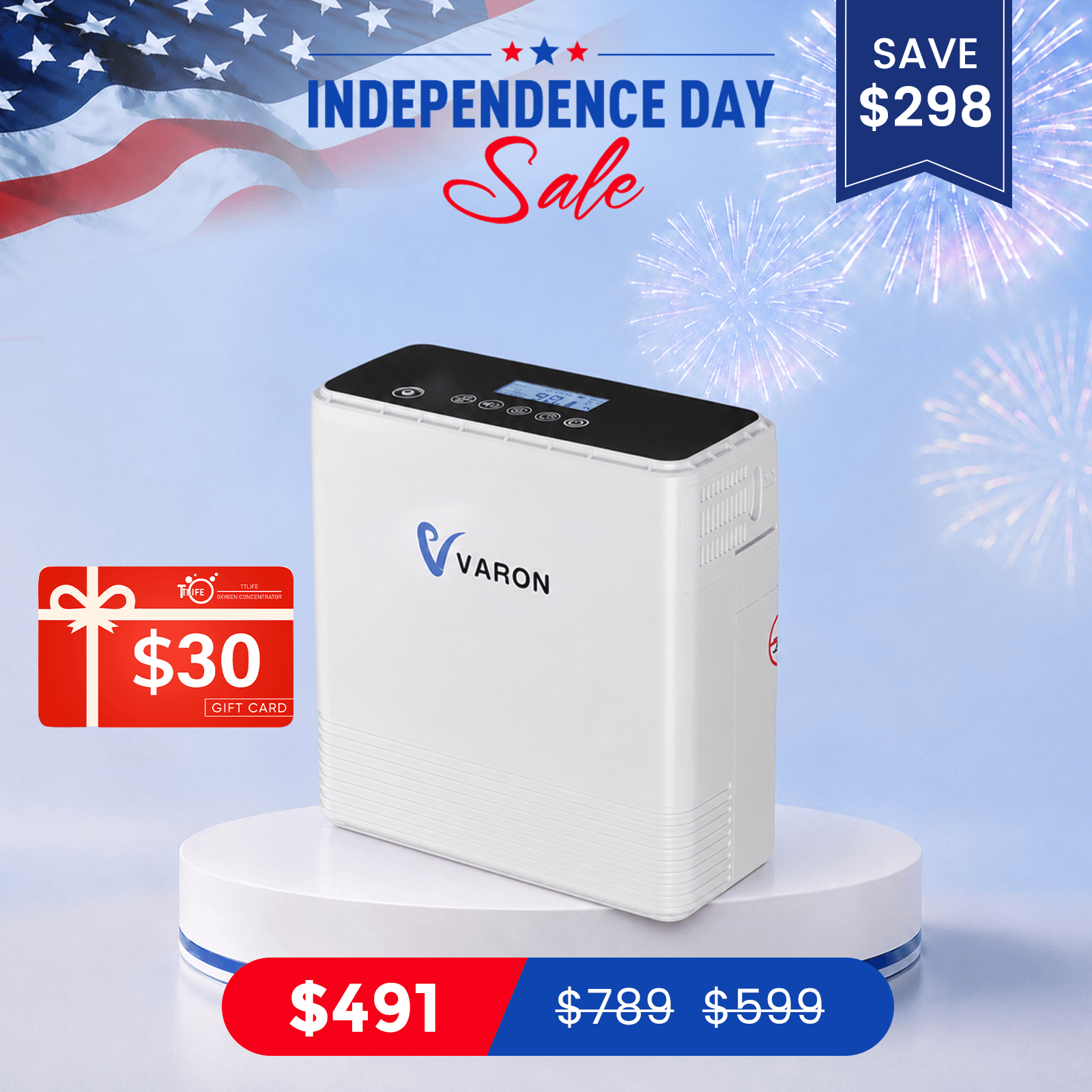 VARON Portable Oxygen Concentrator for Pets with 1–6L/min Continuous Flow, NT-06