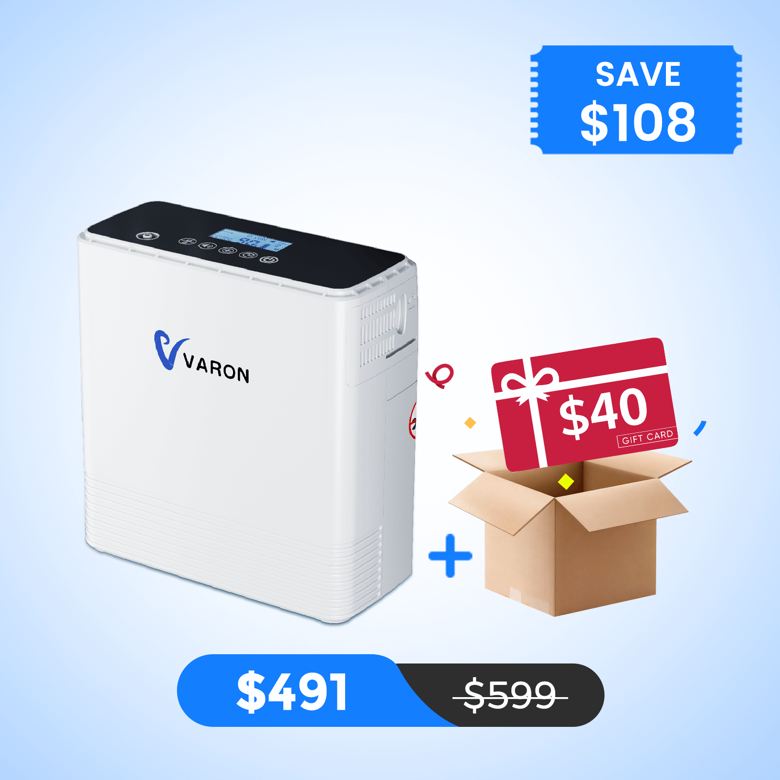 VARON Portable Oxygen Concentrator 1-6L/min NT-06