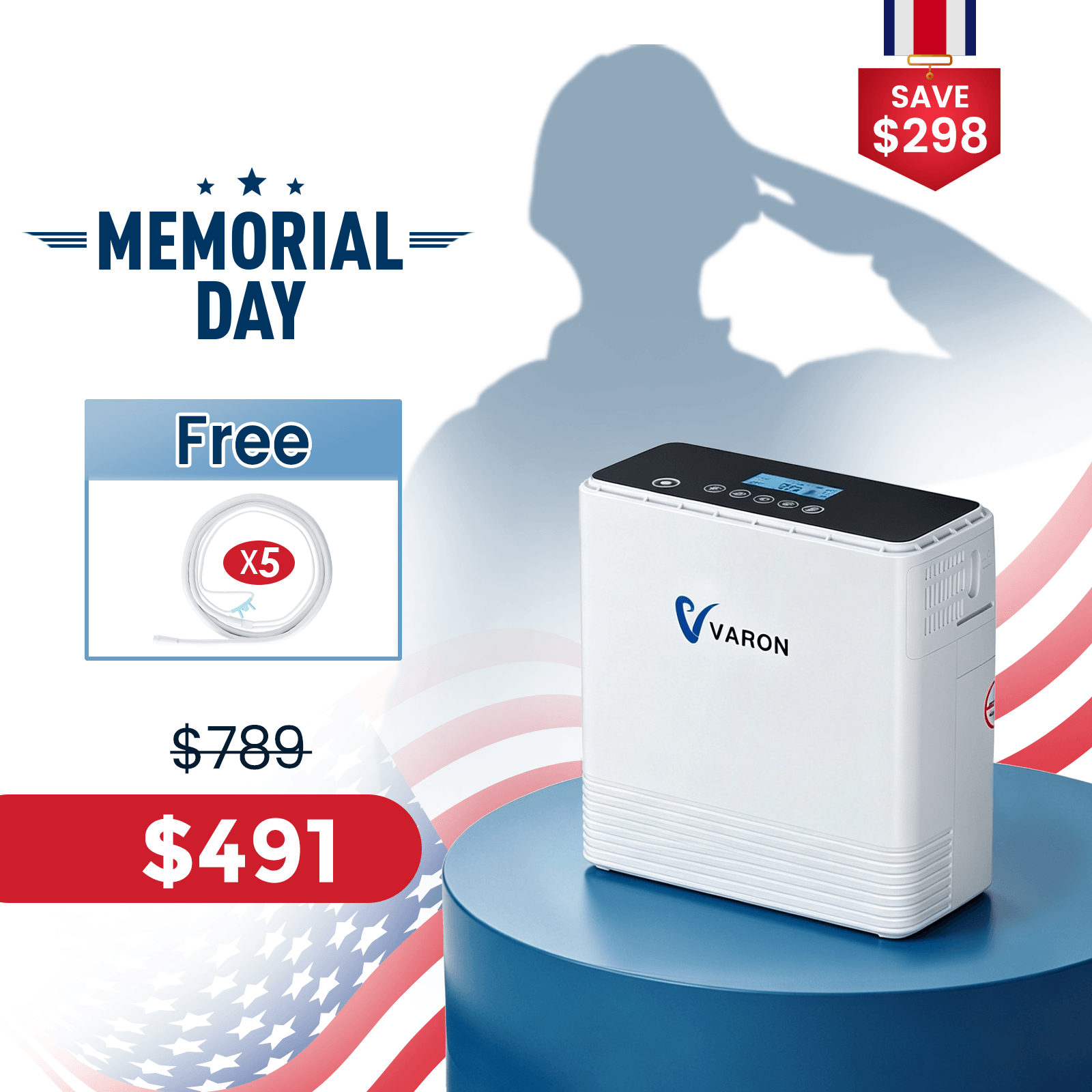 VARON Portable Oxygen Concentrator for Pets with 1–6L/min Continuous Flow, NT-06
