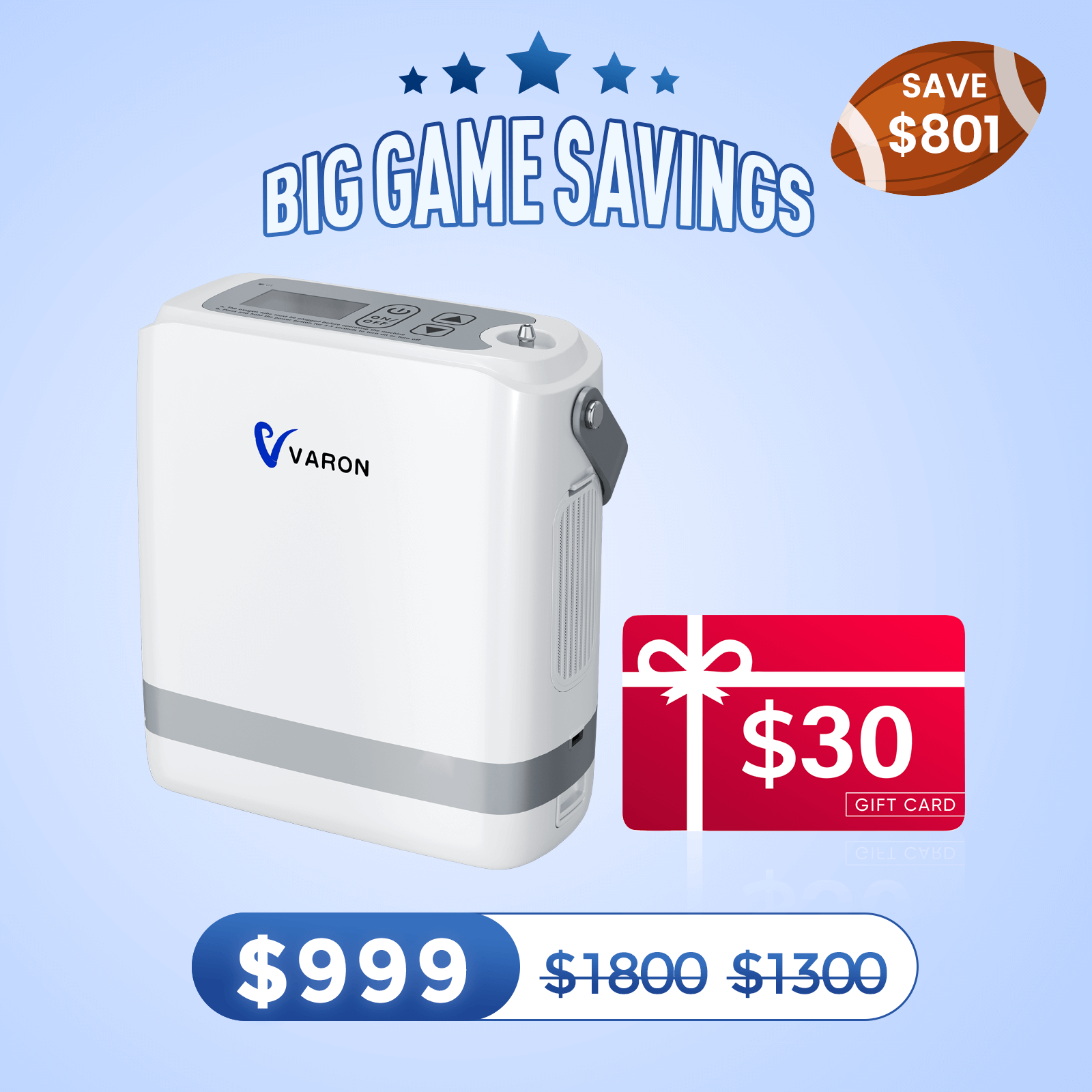 VARON Portable Oxygen Concentrator 1-8 L/min NT-08G