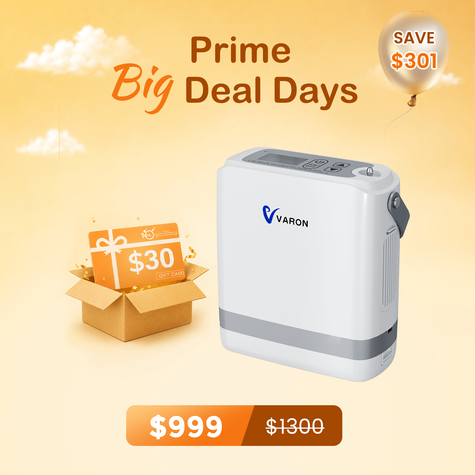 VARON Portable Oxygen Concentrator 1-8 L/min NT-08G