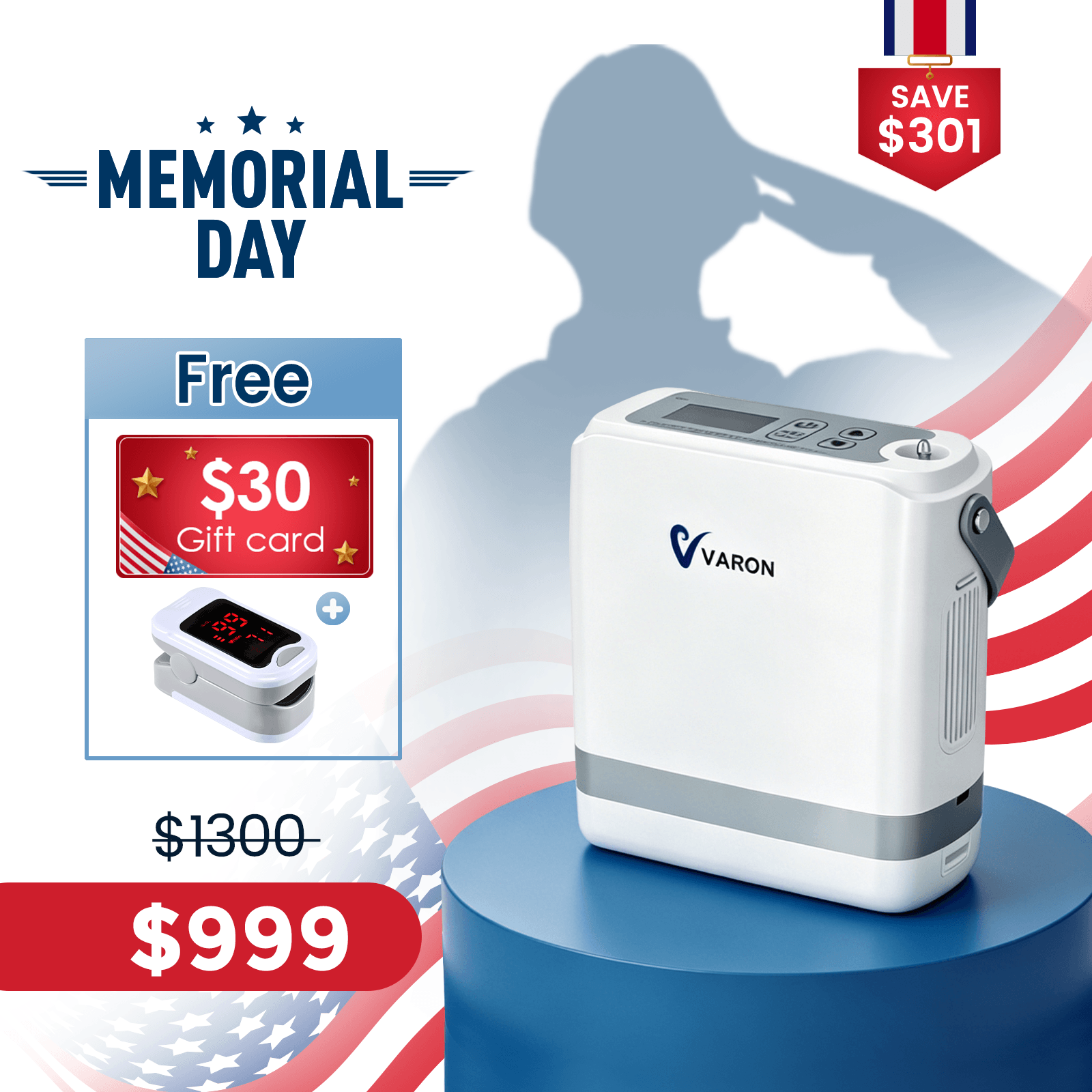 VARON Portable Oxygen Concentrator 1-8 L/min NT-08G
