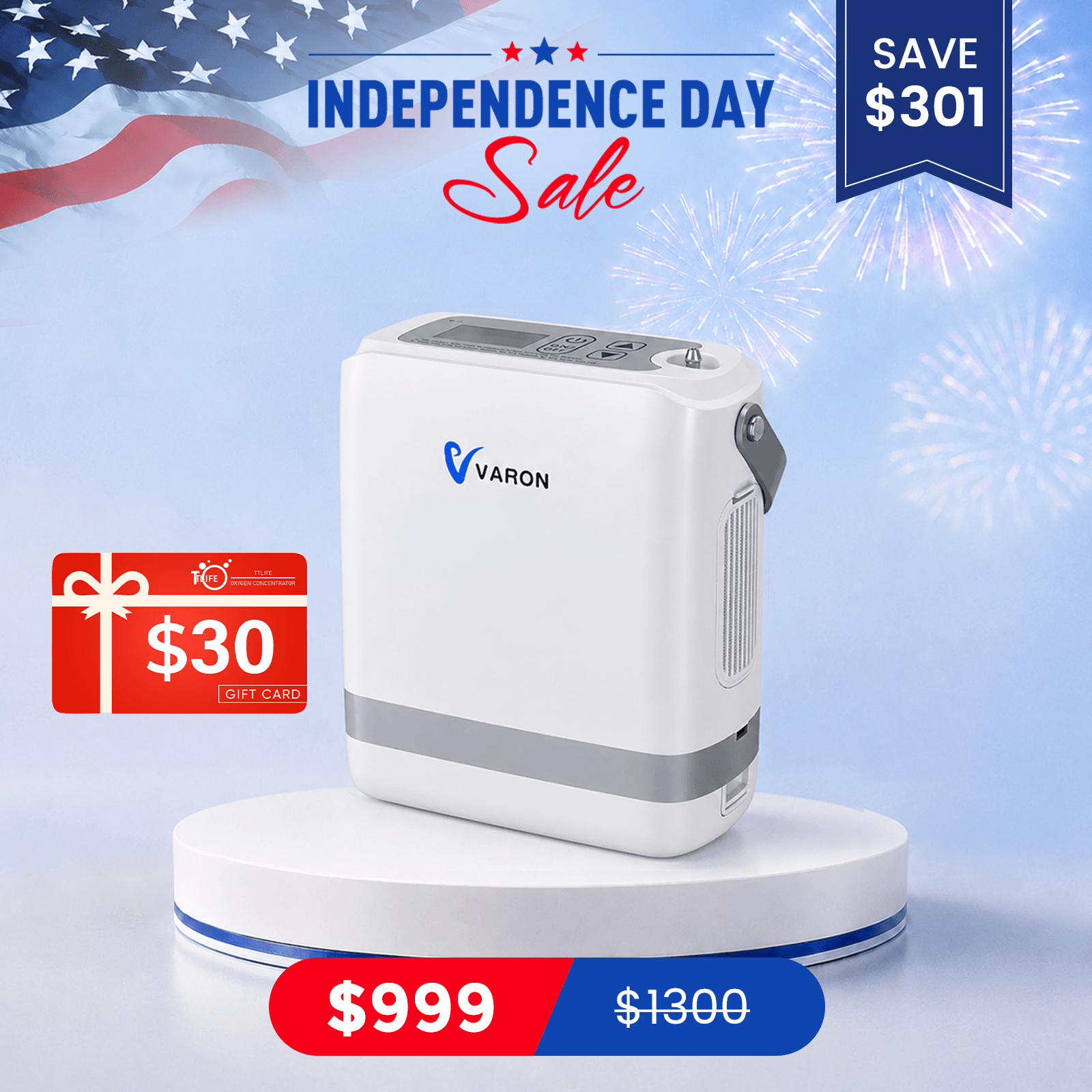 VARON Portable Oxygen Concentrator 1-8 L/min NT-08G