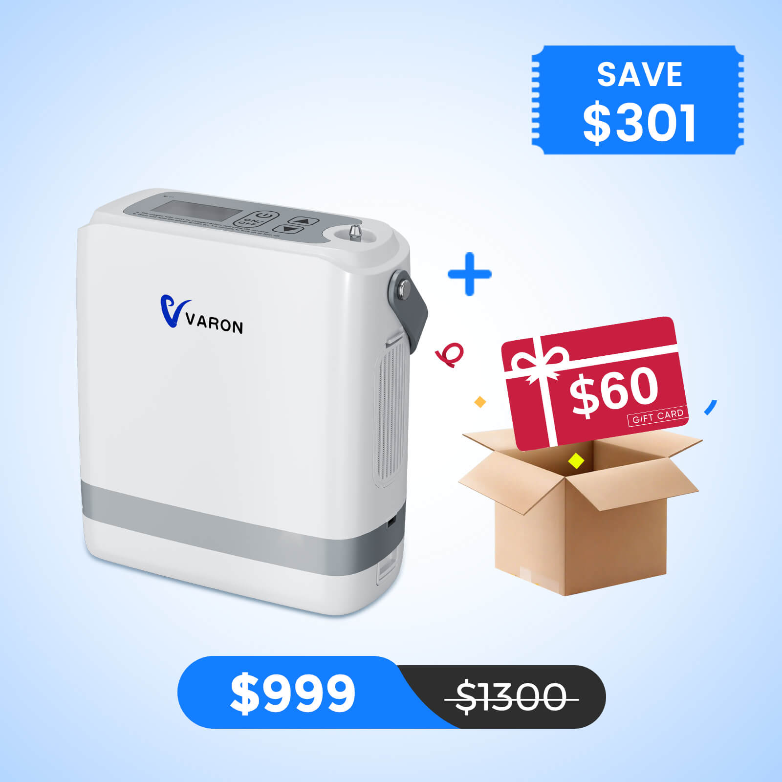 VARON Portable Oxygen Concentrator 1-8 L/min NT-08G