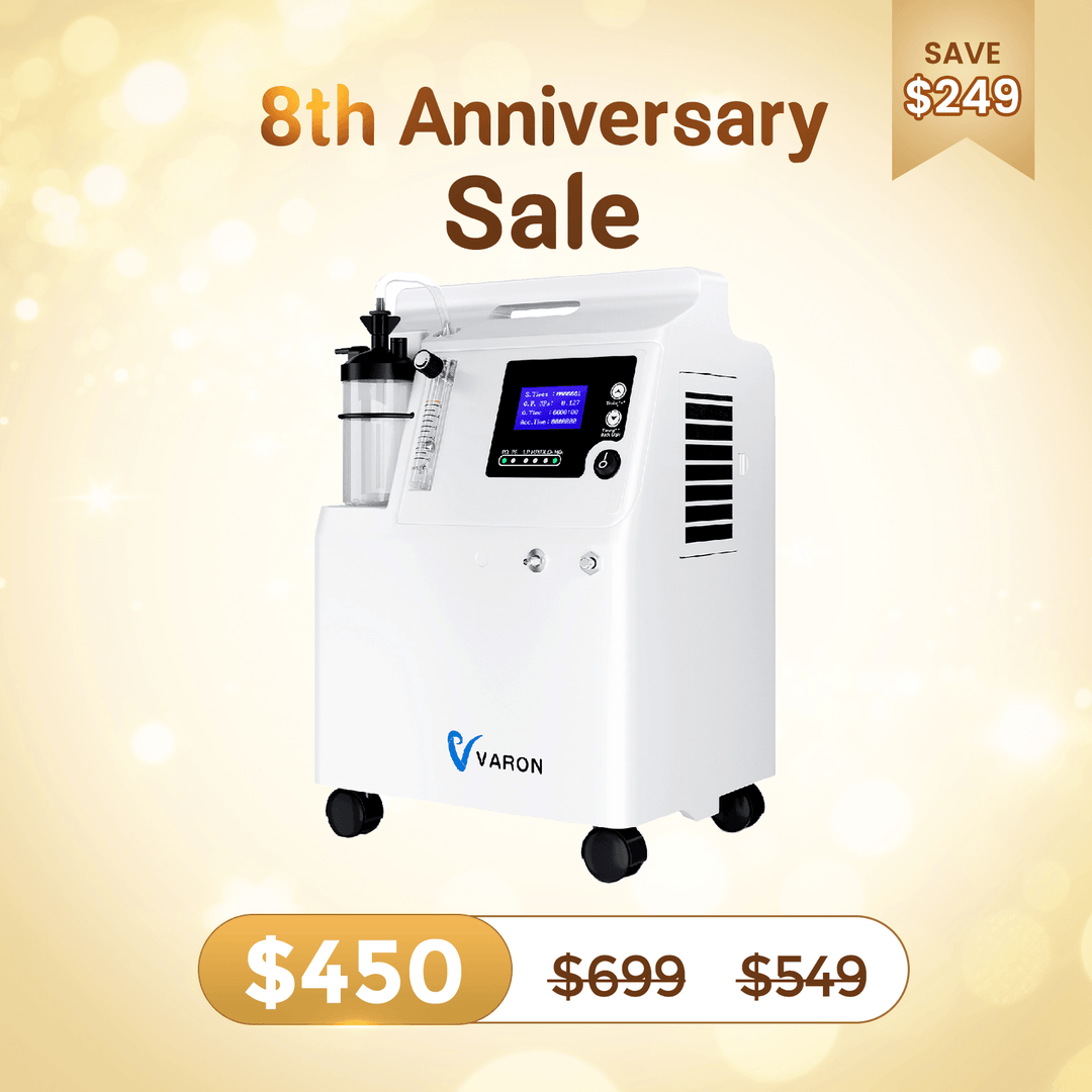 Home Oxygen Concentrator FDA Approved Breathing Machine for Home Varon Continuous Flow 5L Oxygen Concentrator Serene 5 with 2-in-1 Nebulization