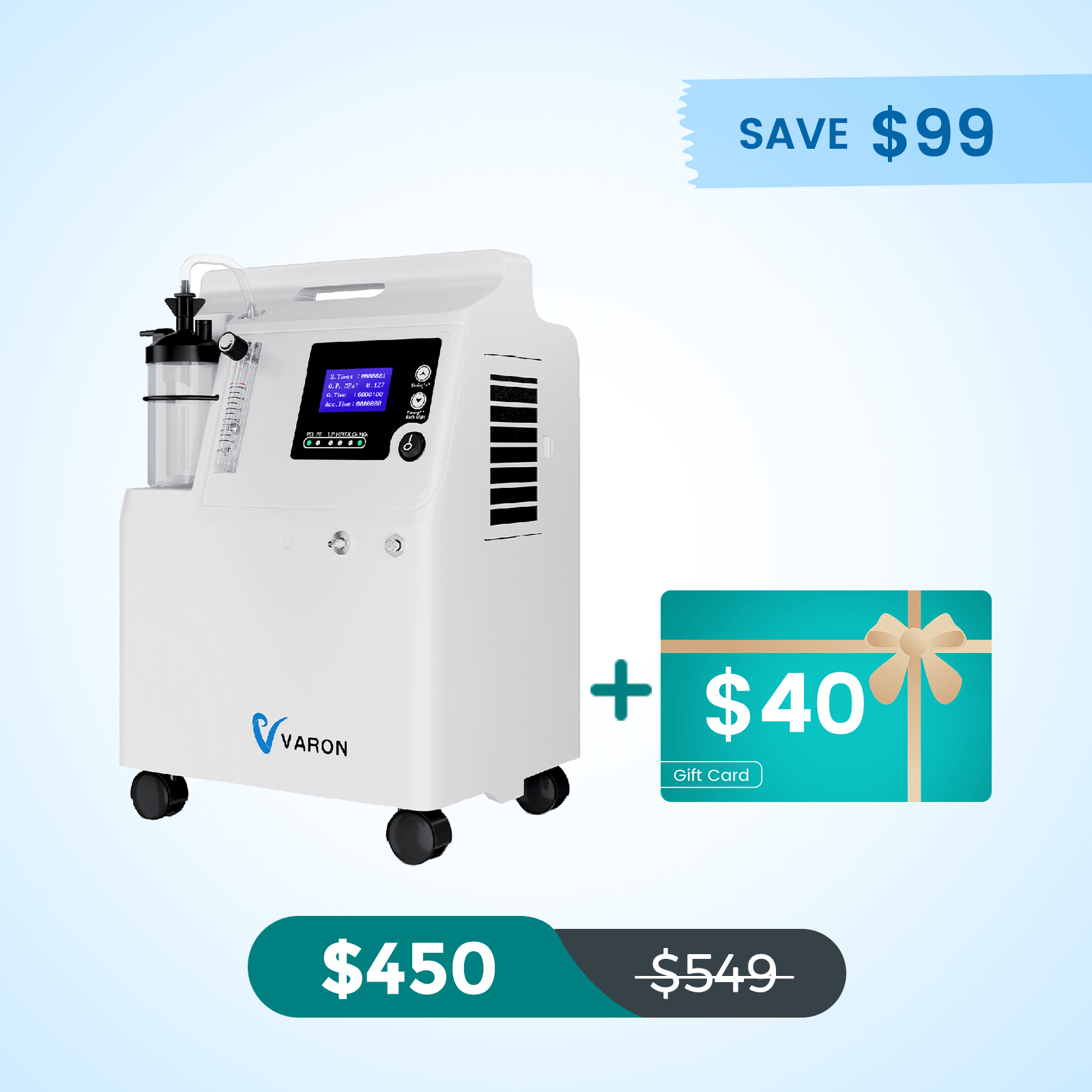 VARON FDA Approved 5L Home Oxygen Concentrator Serene 5