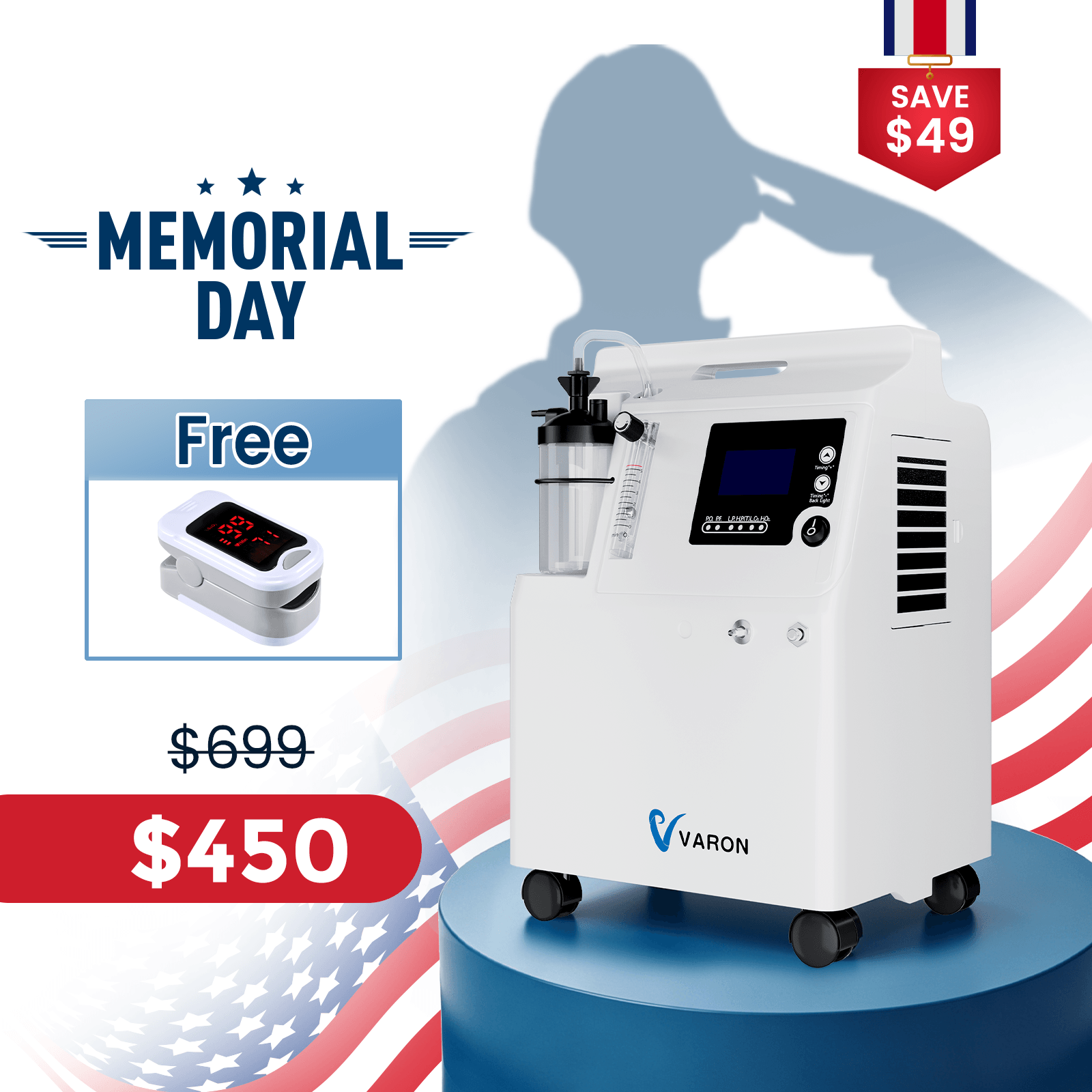 VARON FDA Approved 5L Home Oxygen Concentrator Serene 5