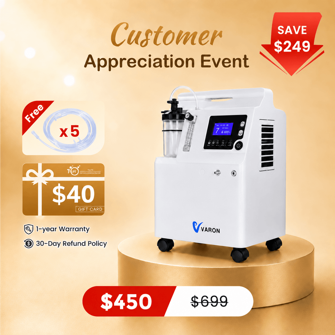 VARON FDA Approved 5L Home Oxygen Concentrator Serene 5
