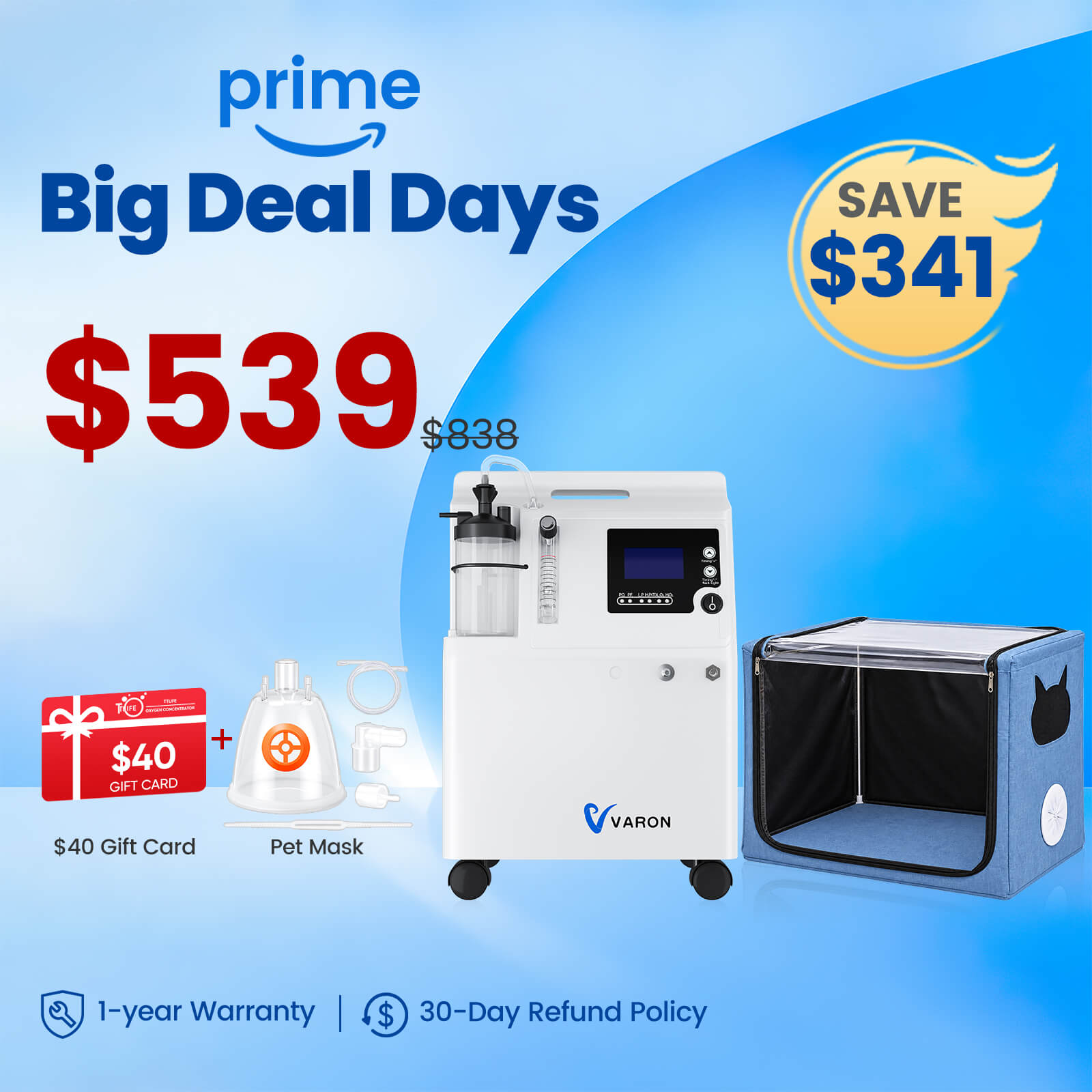 Extended Oxygen Therapy Bundle for Small Pets with Continuous Oxygen Support