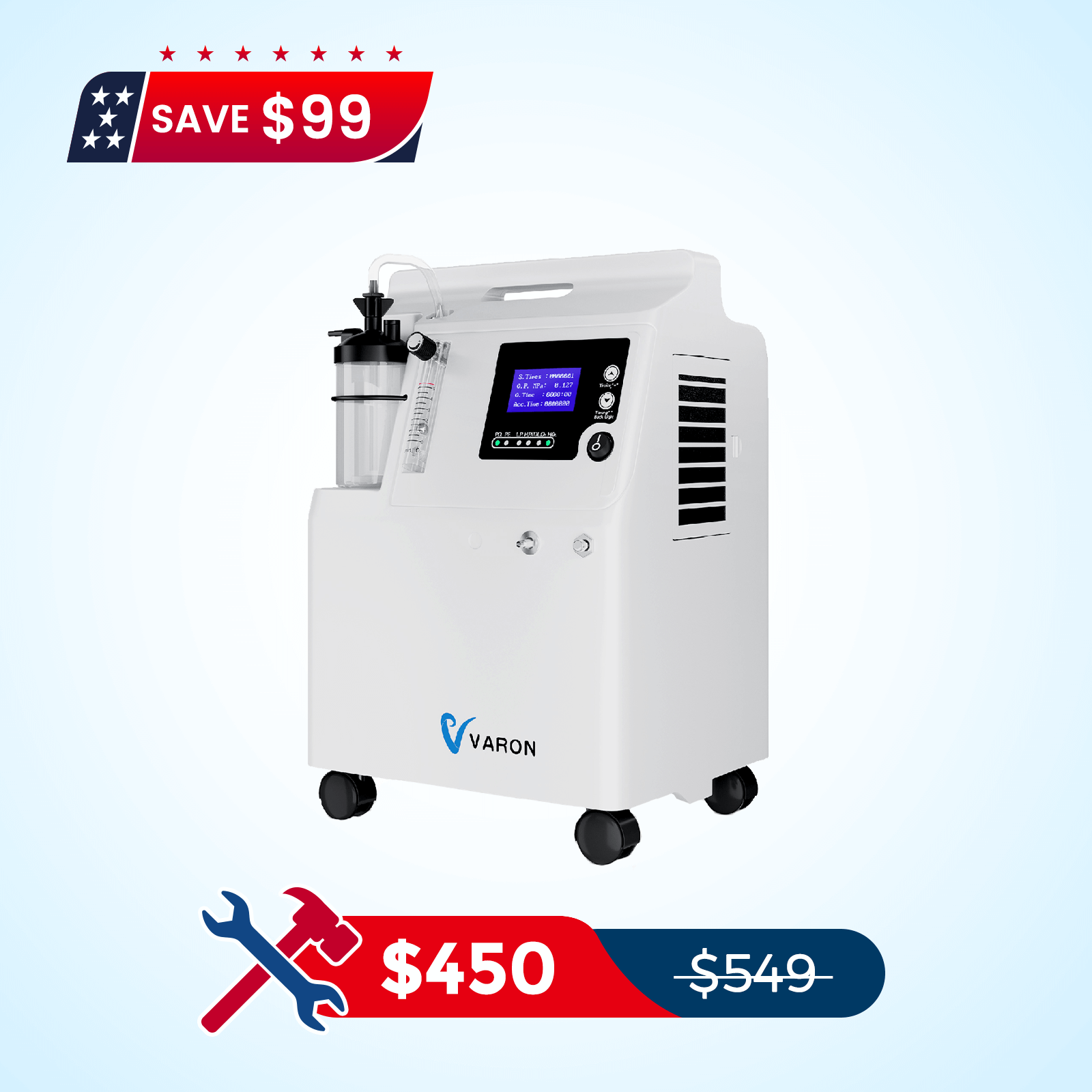 VARON FDA Approved 5L Home Oxygen Concentrator Serene 5