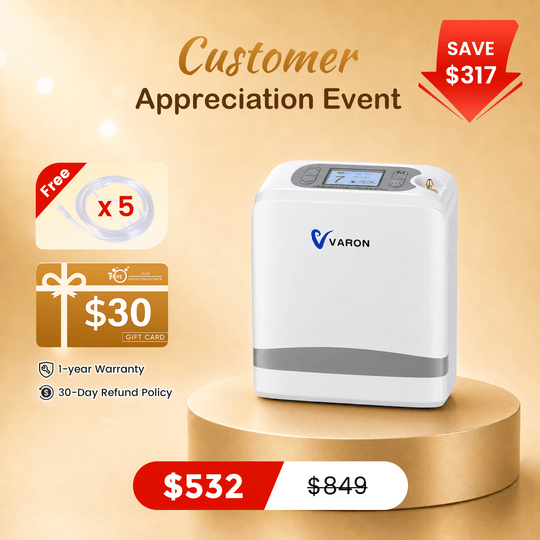 VARON Portable Oxygen Concentrator 1-7 L/min VP-8 Lite
