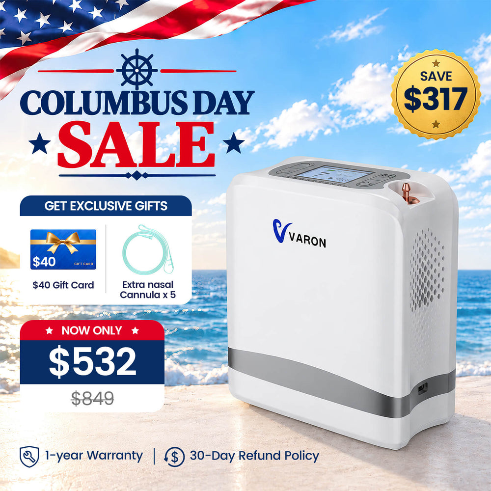 Best-Selling VARON Portable Oxygen Concentrator VP-8 Lite | 1-7 Pulse Settings