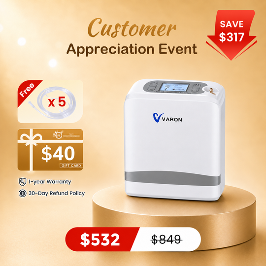 VARON Portable Oxygen Concentrator 1-7 L/min VP-8 Lite