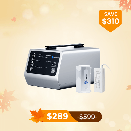 VARON In-Car Portable Oxygen Concentrator for High Altitudes and Travel VT-1 + Free Battery & Adapter