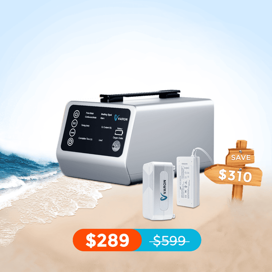 VARON In-Car Portable Oxygen Concentrator for High Altitudes and Travel VT-1 + Free Battery & Adapter