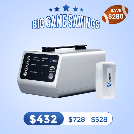 NEW ARRIVAL VARON Portable Oxygen Concentrator VT-1 for High Altitudes and Travel+ One 8 Cell Battery