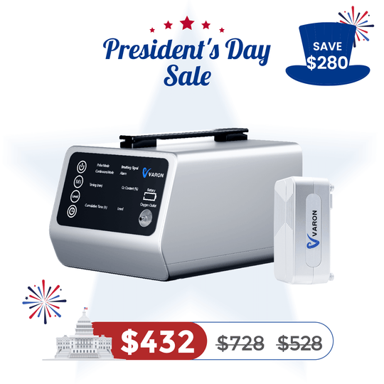 NEW ARRIVAL VARON Portable Oxygen Concentrator VT-1 for High Altitudes and Travel+ One 8 Cell Battery