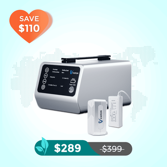 VARON In-Car Portable Oxygen Concentrator for High Altitudes and Travel VT-1 + Free Battery & Adapter