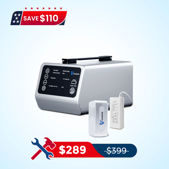 VARON In-Car Portable Oxygen Concentrator for High Altitudes and Travel VT-1 + Free Battery & Adapter