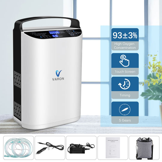 VARON 5L/min Pulse Flow Portable Oxygen Concentrator NT-01