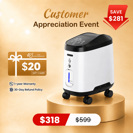 VARON Home Oxygen Concentrator With Wheels 105W Pro