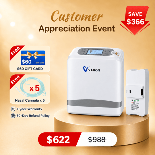 VARON Portable Oxygen Concentrator 1-7 L/min VP-8 Lite