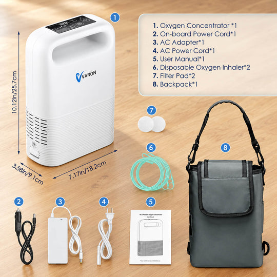 VARON 1-5L/min Pulse Flow Portable Oxygen Concentrator NT-02
