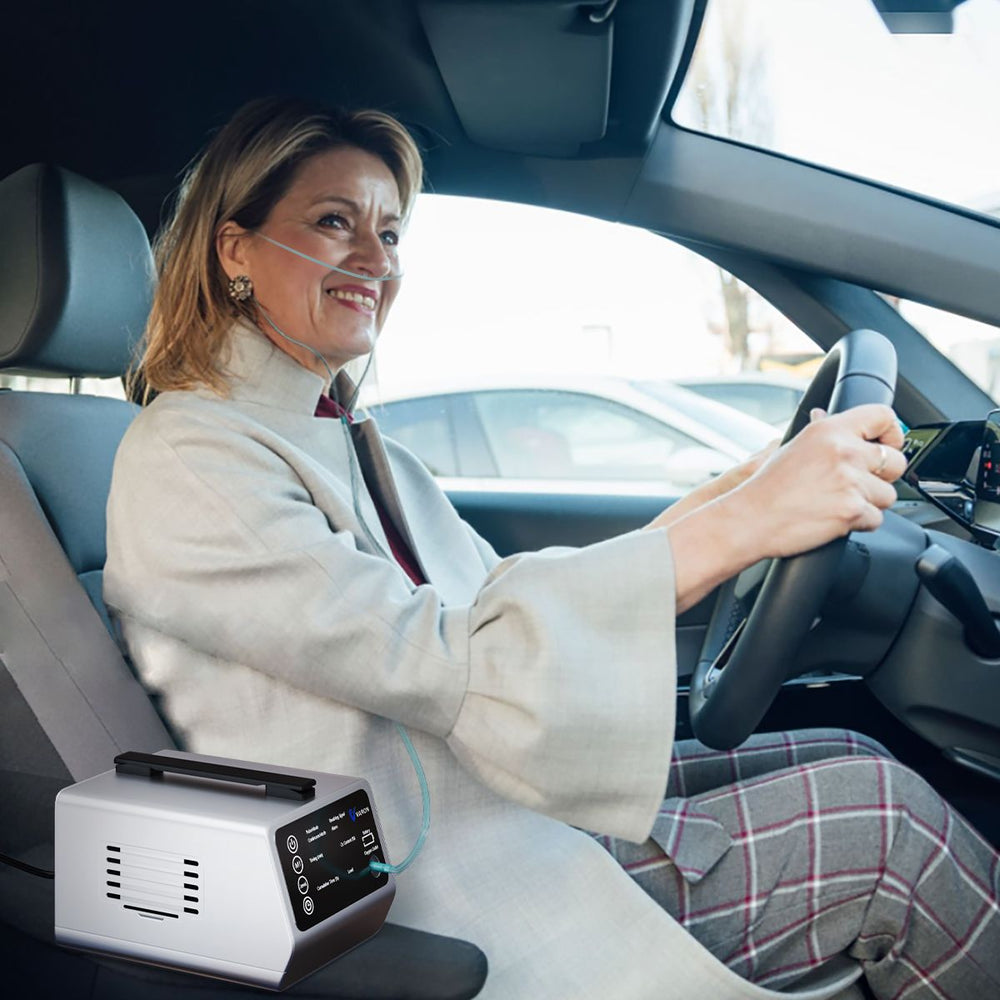 Varon Portable Oxygen Concentrator Continuous Flow and Pulse Flow Dual Mode VT-1 for Travel and In-car Use