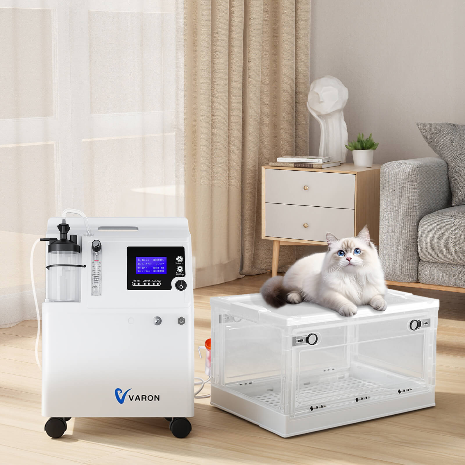 Pet Oxygen Chamber Compatible with Serene 5 for Continuous Oxygen Therapy