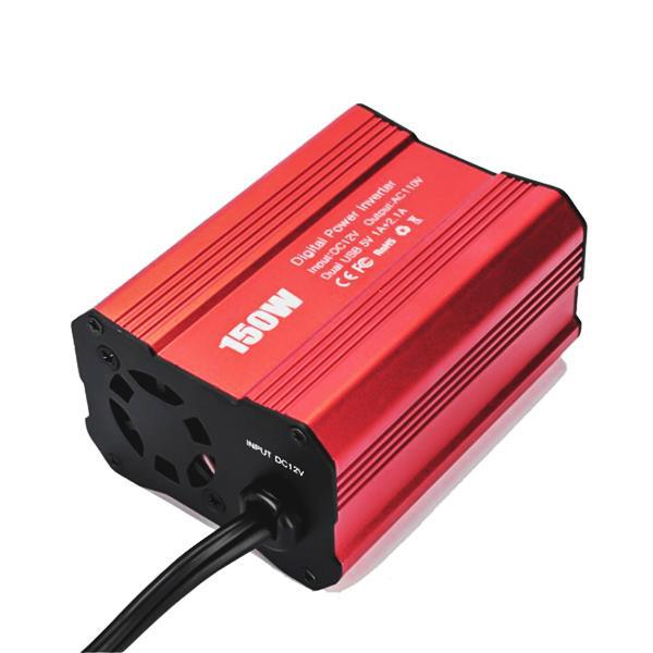 150W Car Power Inverter DC 12V to 110V AC Car Converter with 3.1A Dual USB Car Adapter-Red-TTLIFE OXYGEN CONCENTRATOR