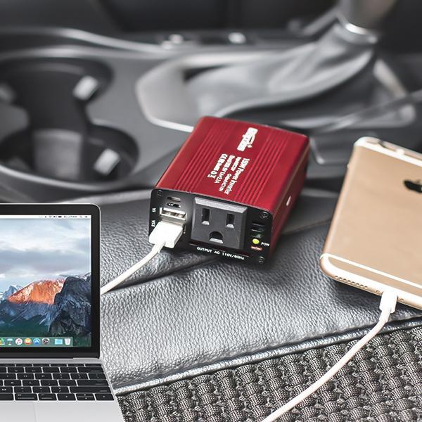 150W Car Power Inverter DC 12V to 110V AC Car Converter with 3.1A Dual USB Car Adapter-Red-TTLIFE OXYGEN CONCENTRATOR