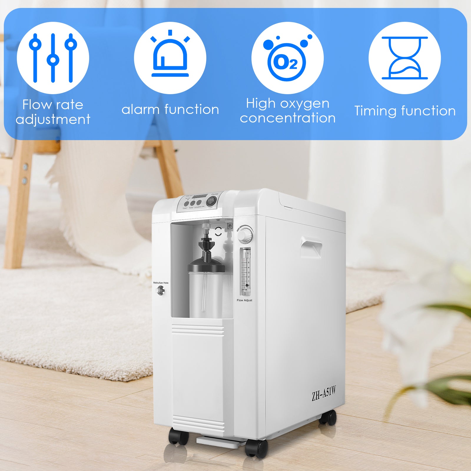 Smart ZH-A51 Home Oxygen Concentrator | 5L Adjustable Flow